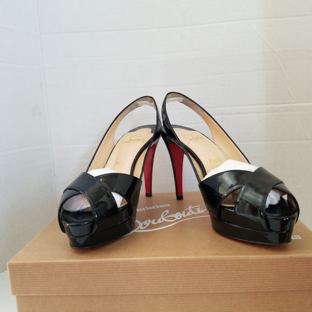 Christian Louboutin Black Leather Lined Slin SZ 7